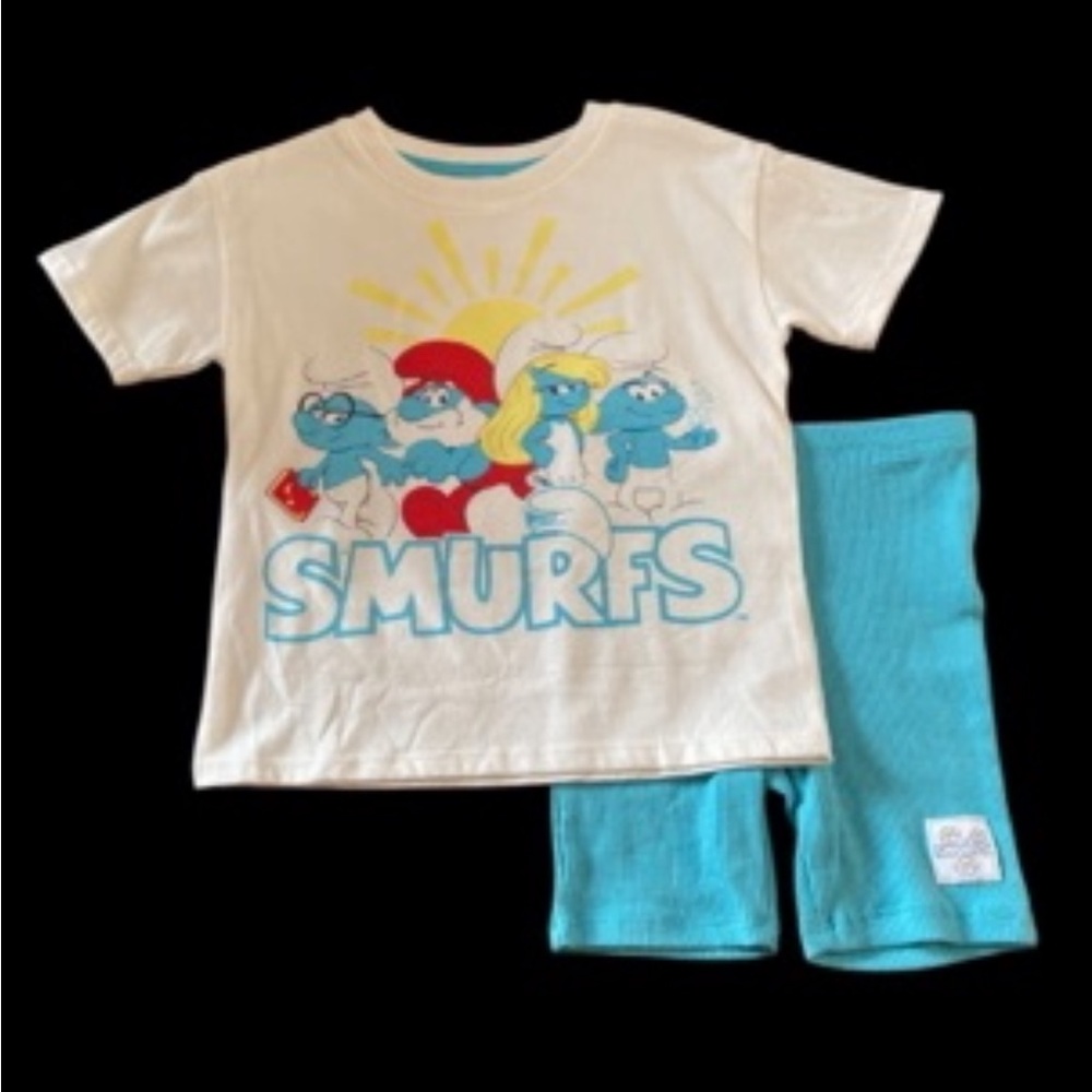 Girls 4T Smurfs Short Set
